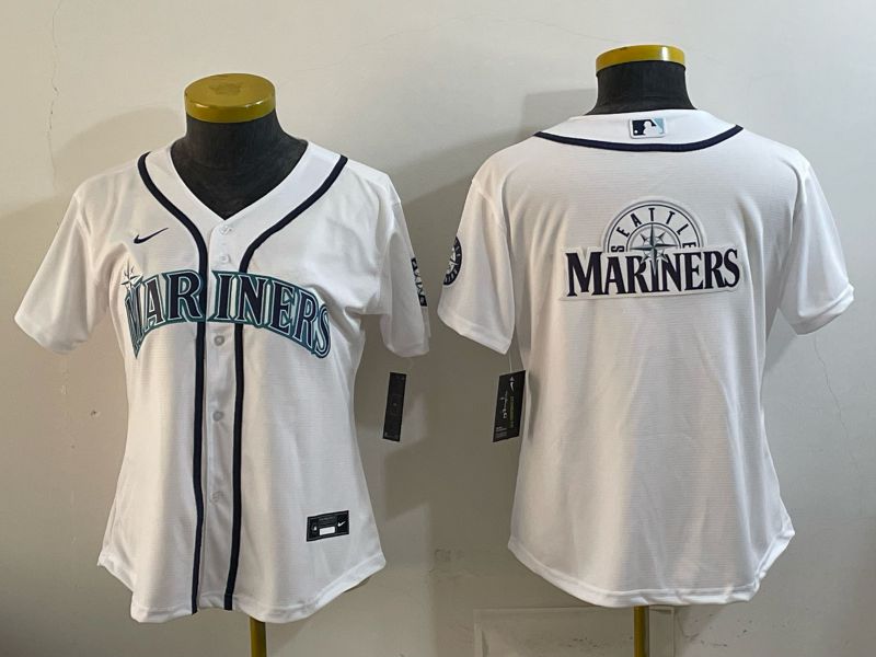 Women 2026 Seattle Mariners Blank White Game Nike MLB Jersey style 008